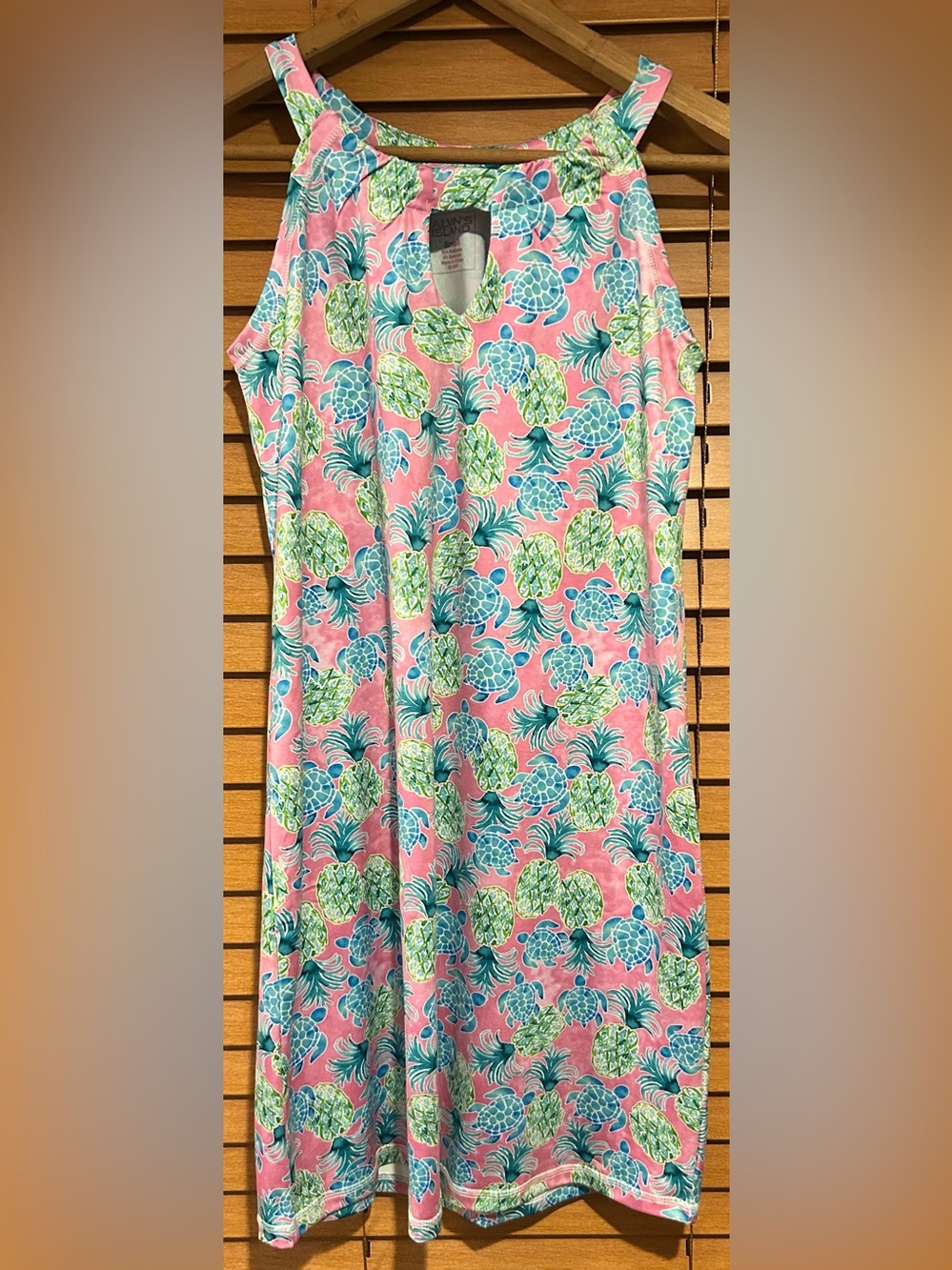 Alvin’s Island Pink Pineapple & Turtle One-Piece Dress